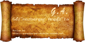 Günszberger Angéla névjegykártya